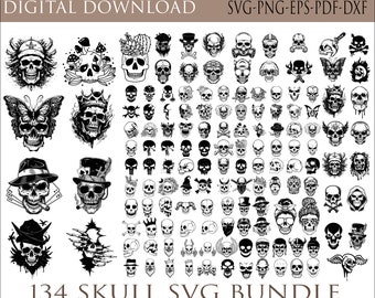 Skull svg bundle, skull png files, sugar skulls svg, skull clipart, Skeleton Svg, Western svg, Longhorn Bull Skull svg, Instant download