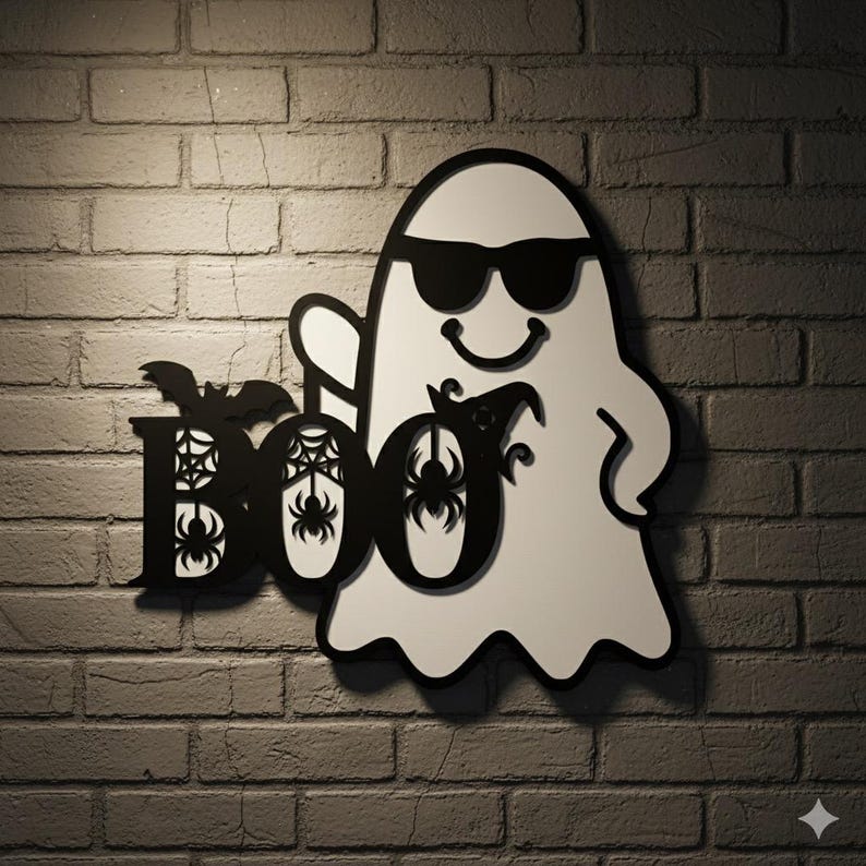 Сute Ghost Door Hanger Laser Cut Svg, Halloween Door Sign Bundle ...