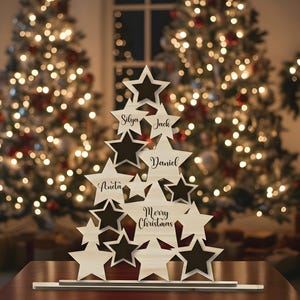 Personalized Christmas Tree Plotter File SVG, Christmas Tree Custom Laser Cut, Christmas Decoration SVG, Laser Cut Xmas Tree Ornament Dxf