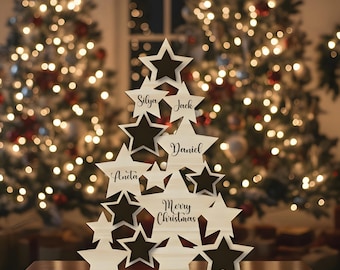 Personalized Christmas Tree Plotter File SVG, Christmas Tree Custom Laser Cut, Christmas Decoration SVG, Laser Cut Xmas Tree Ornament Dxf