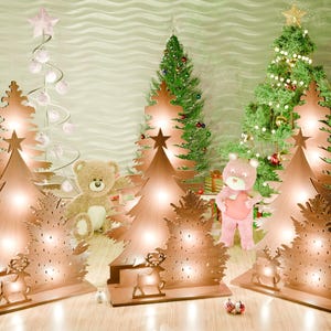 Christmas Ornament Xmas Festive Tree Deer Laser Cut Light Up Decoration , Christmas Ornament svg , Christmas Ornament laser