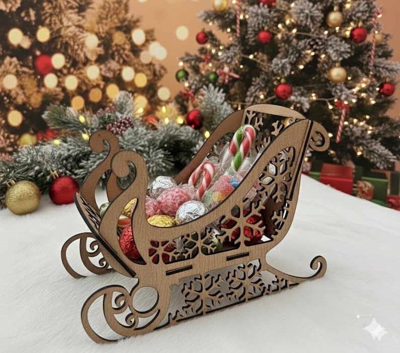 Christmas Santa Sleigh Laser Cut , Christmas Laser Cut , Christmas Svg ...