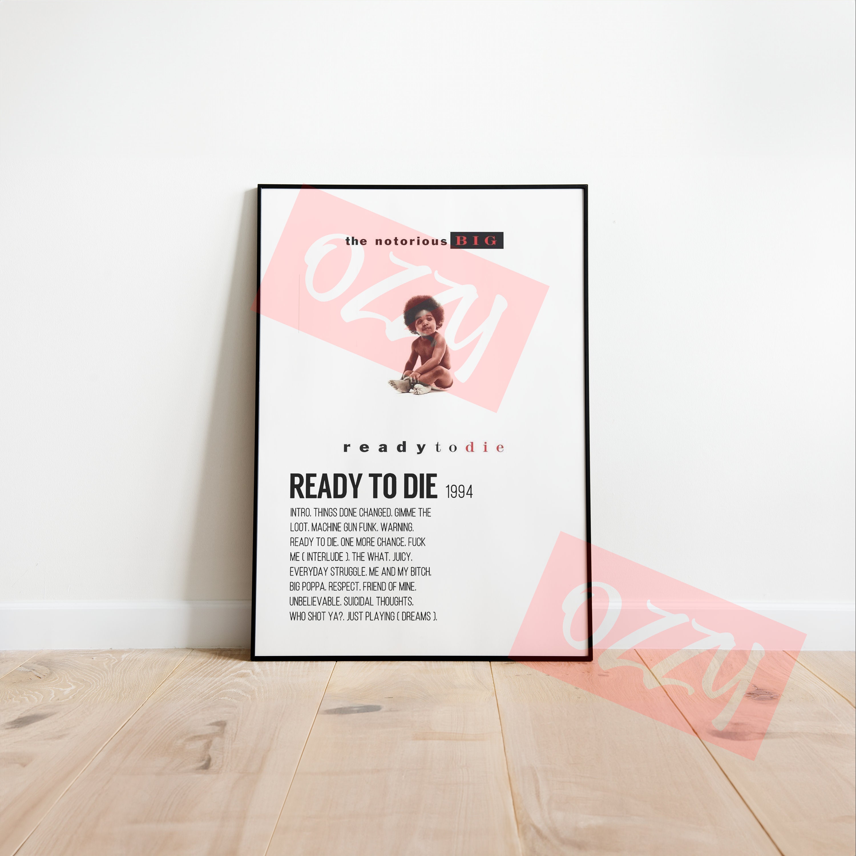 It Was All A Dream Biggie Smalls Quote Rap Poster Prints Wall Art Decor The Notorious BIG Canvas Art Print 50 x 70 cm x 2 Unframed