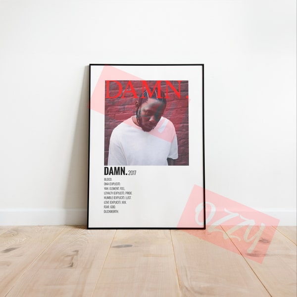Kendrick Lamar Damn Album Poster Instant Download High DPI Files