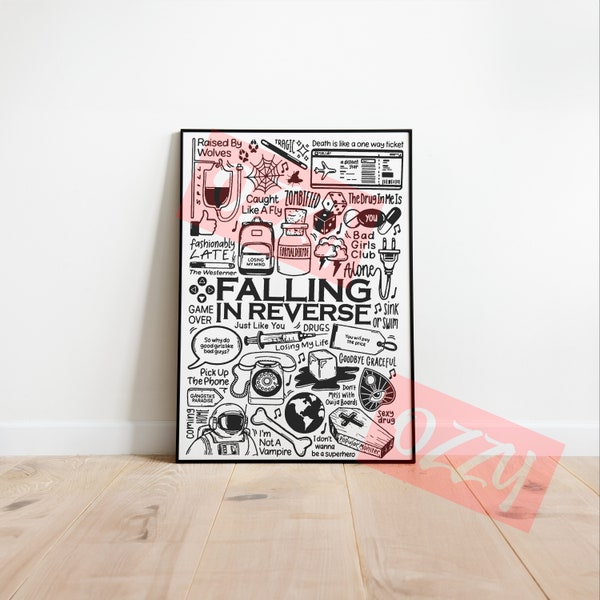Falling In Reverse Doodle Poster Instant Download High DPI Files