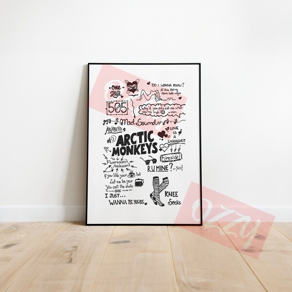 Arctic Monkeys Album Poster Arctic Monkey Doodle Instant Download Printable High DPI Files