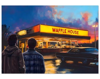 Supernatural Waffle House Sunset – Sam & Dean Winchester Wall Art Print | Matte Poster or Canvas