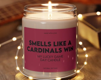 Cardinals Win Scented Candle, Game Day Decor, NFL Fan Gift