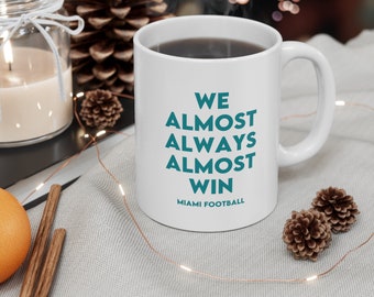 Miami Dolphins NFL Coffee Mug, Unique Gift Idea NFL Cup, Dolphins Football Merch for Him, Game Day Decor, Sport Gifts for FL Dolphins Fans