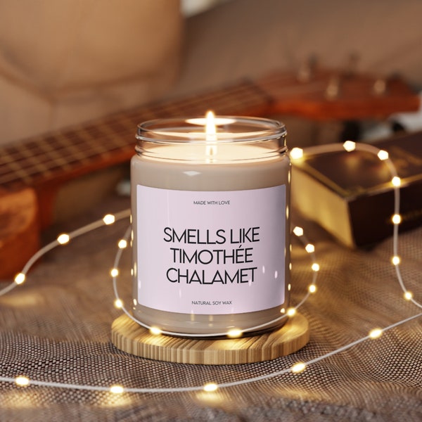 Smells Like Timothee Chalamet Soy Candle 9oz | Funny Gift For Her | Pop Culture Subtle Fan Merch | Celebrity Crush Holiday Birthday Present