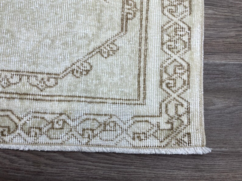 3x10 Cream Brown Turkish Runner, 3x10 Neutral Vintage Runner, Beige