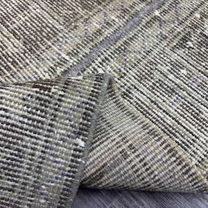 2x6 Vintage Green Brown Turkish Runner, Hand-Knotted Anatolian Wool Rug, Patchwork Runner, Small Hallway, Kitchen, Entryway Decor, 1.7x6 ft