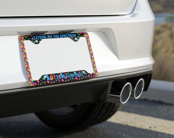 Autism Awareness, Metal License Plate Frame, Autism travel, Autism Safety Card, Autism Tag, Occupant with Autism, Autism Alert