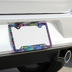 Autism Awareness License Plate Frame - Puzzle Piece Pattern For Cars & Vehicles