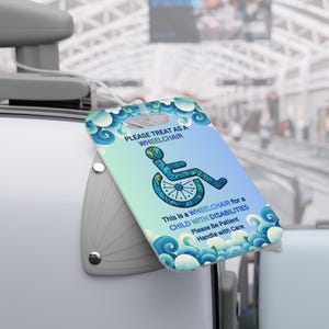 Personalized Wheelchair Tag: Medical Alert, Disability Placard