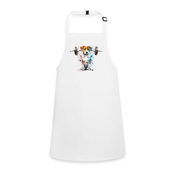 Weightlifting Jack Russell Terrier Children's Apron: For Little Chefs with Big Strength