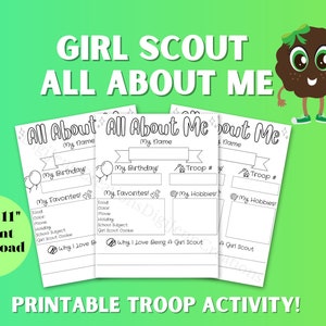 Girl Scout All About Me, Girl Scout Troop Meeting, Girl Scouts, All About Me, Girl Scout Daisy, Girl Scout Activity, Troop Leader Activity