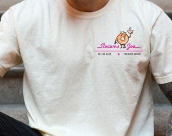 Fallout tshirt, Slocum&#39;s Joe coffee and donuts from Fallout game, video gamer gift, funny shirt Fallout gift