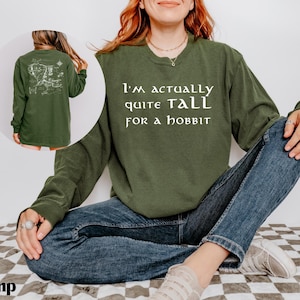 Herr der Ringe Longsleeve mit beidseitigem Druck, Herr der Ringe Shirt, für einen Hobbit bin ich eigentlich auch ziemlich groß