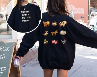 Sorry Can't Gotta Farm Crewneck Sweatshirt, Stardew Valley Sweatshirt, Stardew Sweater, Shirt Stardew Valley Merch