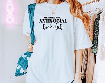 Bokklubb-t-shirt Bokmal-t-shirt Gåva för läsare Gåva för antisocial skjorta
