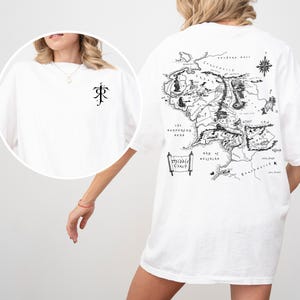 JRR Tolkien shirt &quot;pocket design&quot; with Middle earth map on back tshirt