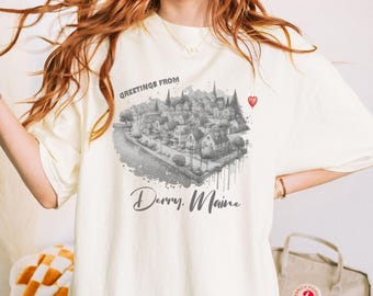 Greetings from Derry, Maine Shirt Stephen King tshirt Horror Bookish Gift Readers