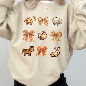 Stardew Valley Sweatshirt, Stardew Sweater, Shirt Stardew Merch, Bows Cozy Gaming, Gaming Gamer Gift