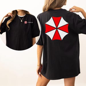 Umbrella Corporation Shirt, Front and Back Print, Resident Evil tshirt, Gamer Gift Comfort Colors