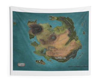 Dungeons and Dragons Gift Osse Map, Forgotten Realms world of Toril, Gaming Tapestry