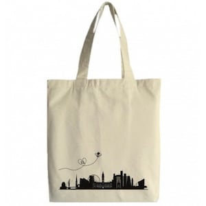 Northern Gal Manchester Skyline Tote Bag - Natural