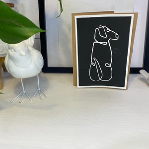 Carte chien fait main, impression linogravure, carte chien, carte de voeux, impression linogravure originale, carte de fête des mères, oeuvre d'art originale, art chien, art animalier