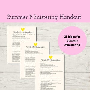 Ideas sencillas para el ministerio de verano - Folleto imprimible de la Sociedad de Socorro SUD / Lista de enseñanzas para visitas de hermanas
