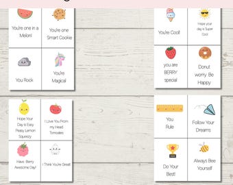 Lunch Box Notes | Lunch Notes For Kids | School Lunch Notes | Lunch Box Notes Printable | Cute Lunch Box Notes | Encouraging Notes Kids