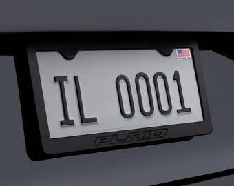 レッド＆ブラック テスラ ナンバープレートフレーム ブラック