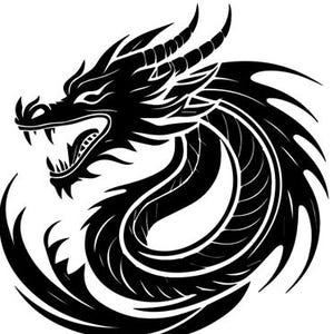 Dragon SVG / Vector Logo / Tattoo or for other use. SVG, Png, Svg Files for Circut, Svg Files for Silhouette Studio, Automatic Download