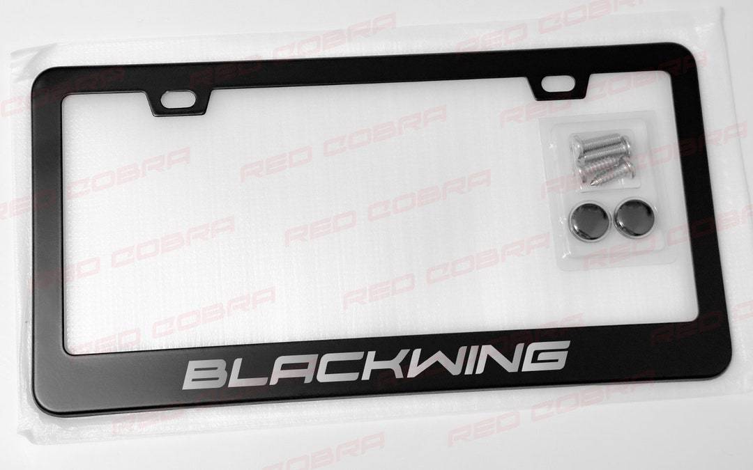 Reflective White BLACKWING Premium Black Metal License Plate Etsy
