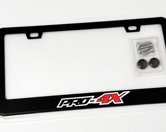 Reflective PRO-4X License Plate Frame Tag Cover Black Metal Material with Screws and Caps