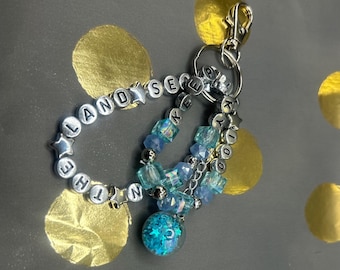 The Fate of Ophelia inspired handmade beaded keychain keyring