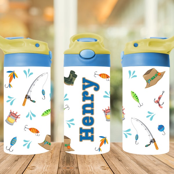 Going fishing Kids Travel Tumbler, 2 Designs, Kids Cup Wrap, Sublimation Design Digital Download, PNG Instant DIGITAL ONLY, Tumbler Wrap