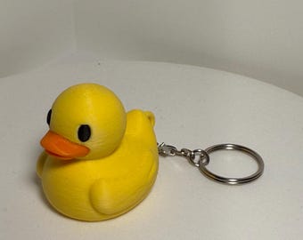 3D Printed Rubber Duck Keychain, Eco-Friendly Ducky