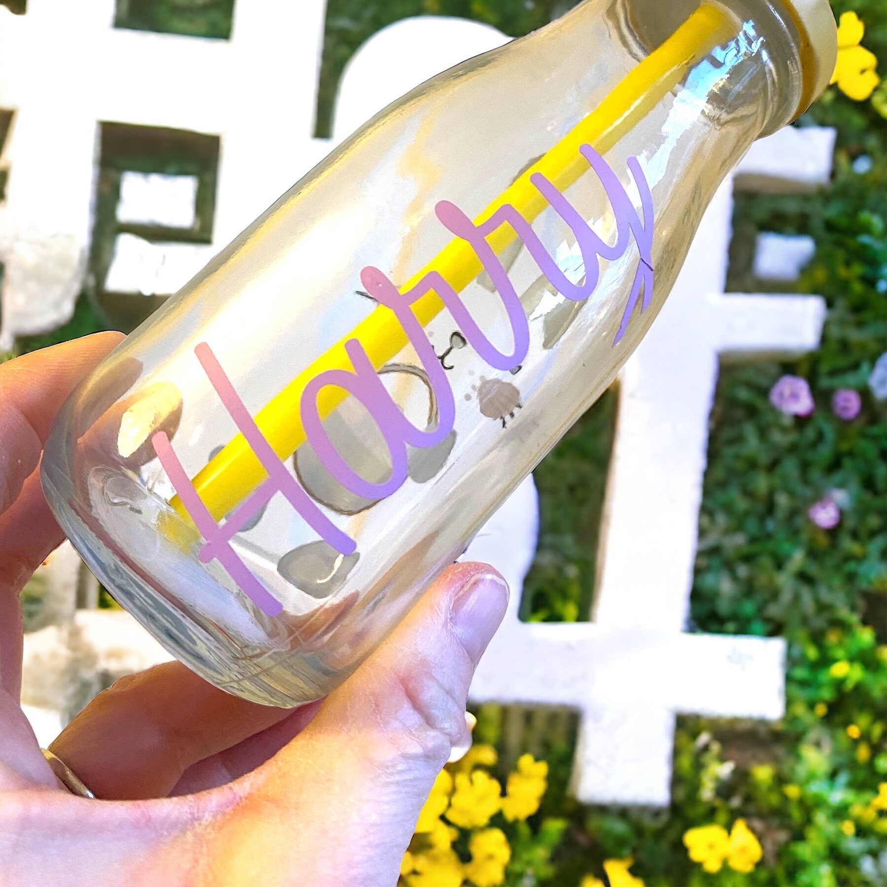 Easter Milk Bottle Personalised Kids Bottle With Straw Easter Bunny