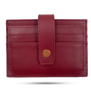 Cartera para mujer con tarjetero y bloqueo RFID de piel auténtica, pequeña y compacta (8 ranuras en total - *1 tarjeta/ranura)