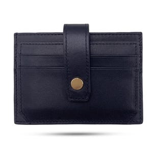 Geldbörse für Damen, Kartenhalter, RFID-blockierend, echtes Leder, klein und kompakt (8 Fächer gesamt - *1 Karte/Schlitz)