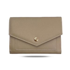 Cartera para mujer estilo tríptico de cuero genuino RFID para tarjetas, efectivo y monedas