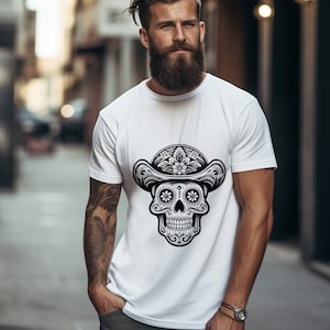 Skull T Shirt, Skull Tee, Unisex Heavy Cotton Skull Tee, Skull Graphic Tee, Halloween Shirt