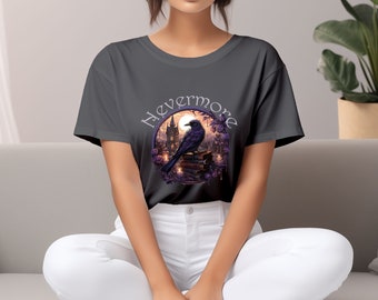 Edgar Allan Poe Shirt, Nevermore The Raven Tee, Book Lover Gift, Halloween, Gothic Shirt,  Dark Academia Shirt, Nevermore, Goth Shirt