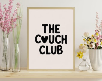 The Couch Club Print Trendy Wall Art Prints Neutral Wall Decor Trendy Printable Art Living Room Decor Bar Cart Art Digital Prints.