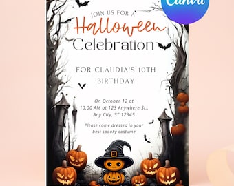 Editable Pumpkin Carving Party Invitation, Fall Kids Party Halloween Carving Invitation, Printable Halloween Party Template Halloween Invite