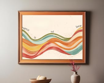 HEALING is not LINEAR psychologist office decor school counselor wall art for kids therapy gift prints therapist poster sign mental health.